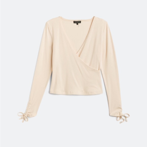 1. State Tops - 1. State Women's Soft Cream V-Neck Blouse